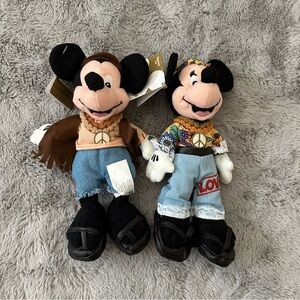 NWT Vintage Disney Beanie Baby Hippie Set